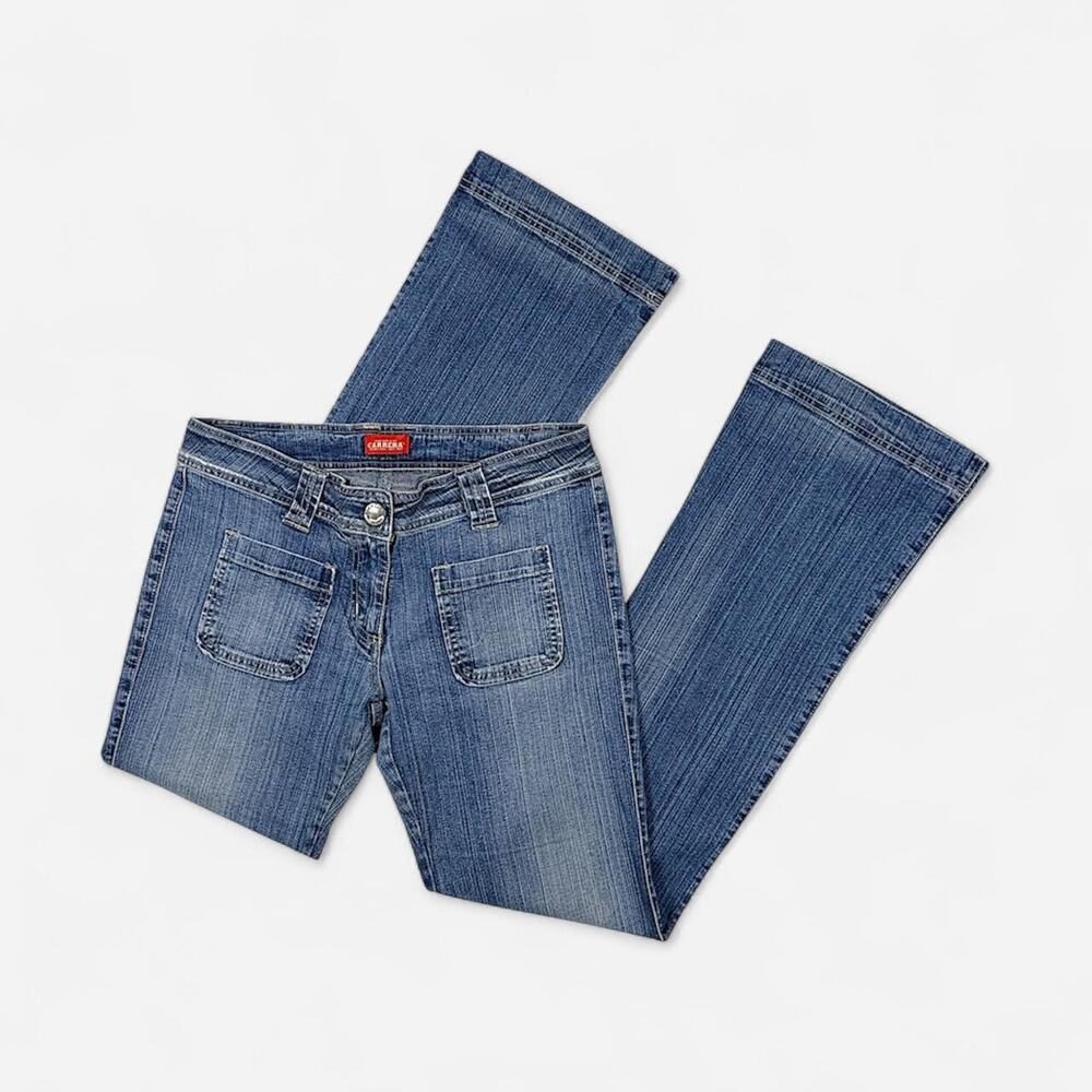 Carrera Italian vintage low rise denim flare jeans Y2K vintage euro - size M